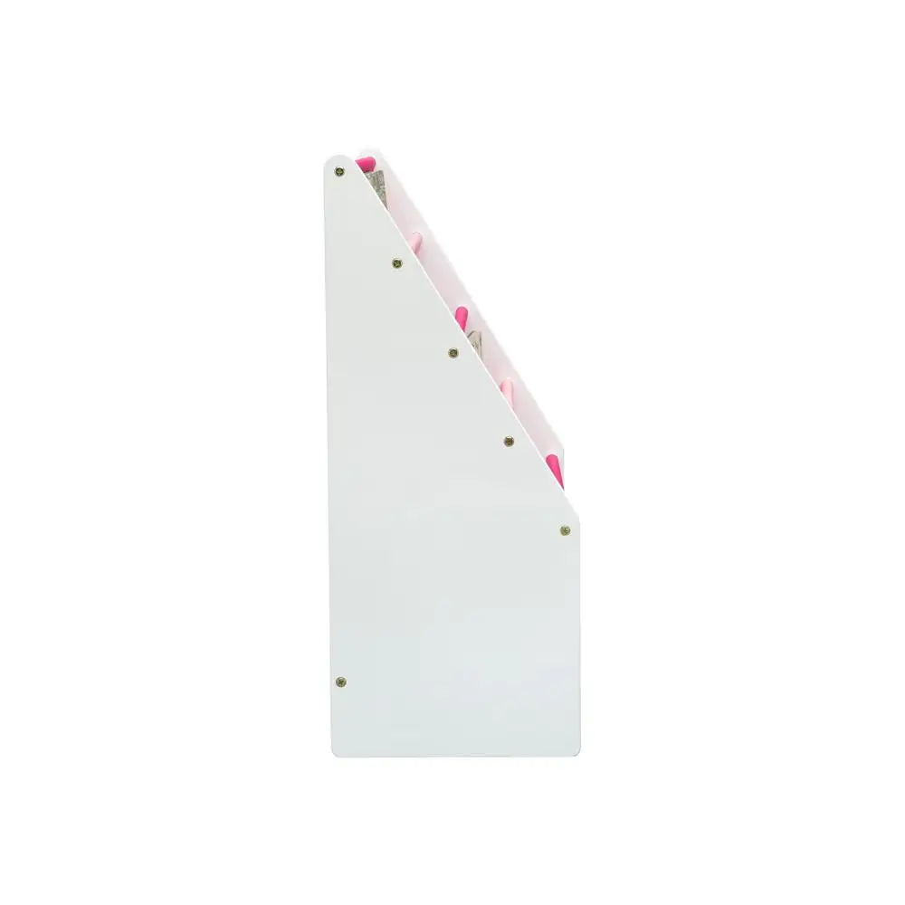 Kids Sling Book Rack Organizer 4 Tier Fabric Storage Bookshelf Children Wood Frame Bianca White Easy Access Book Storage 3