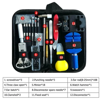 Kit di Riparazione Orologi con 147 Pezzi per Smontaggio, Installazione, Manutenzione, Regolazione Cinturini e Sostituzione Batterie
