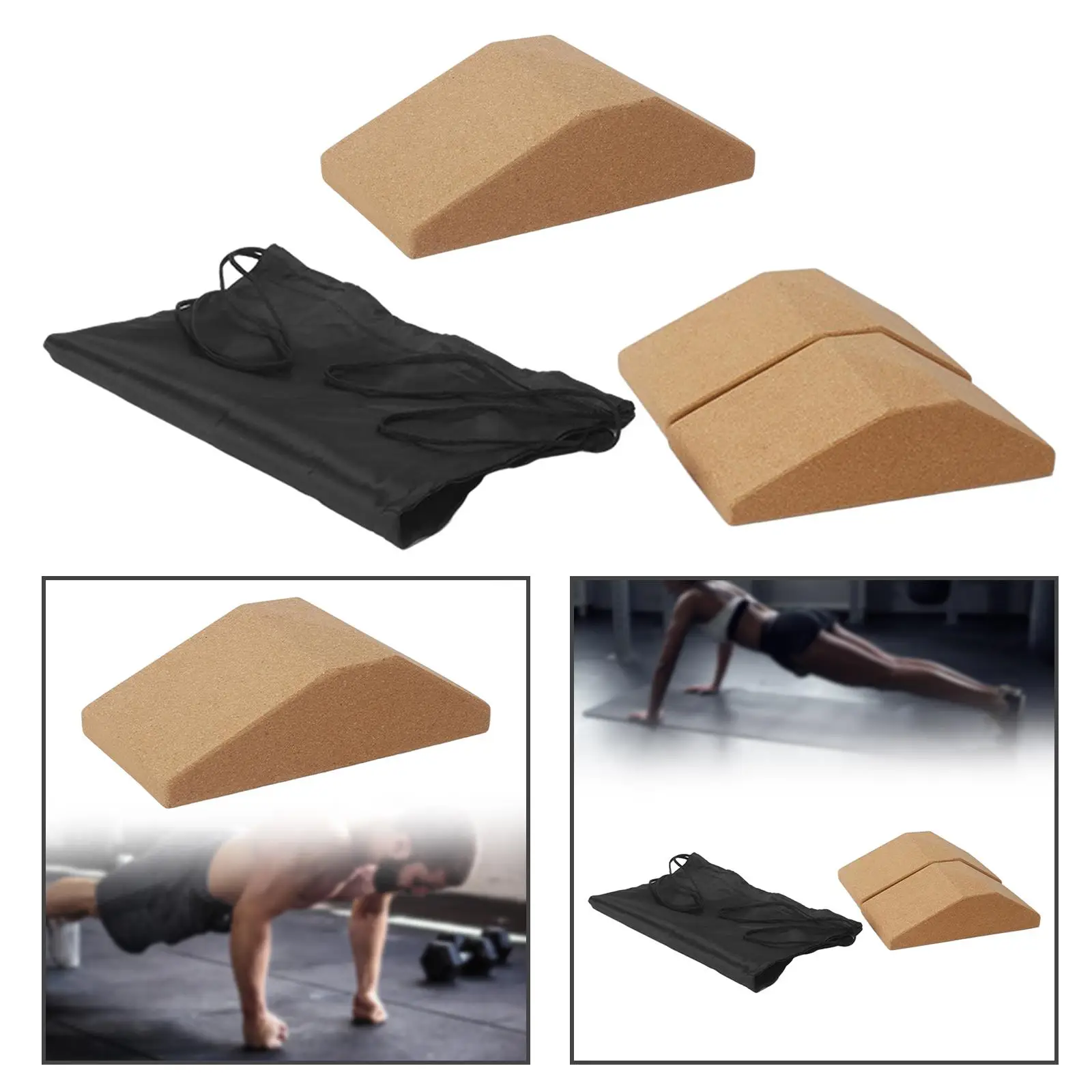 Cork Squat Wedge Block Yoga Prop Accessory Portable for Pilates Fitness Yoga