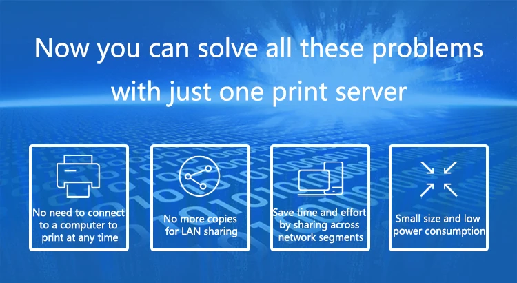 ZLWL-PS2021 Smart USB Print Server, impressora sem
