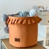 Cute Storage Basket for Kids Toy Collapsible Laundry Hamper Lace Gift Basket Fabric Storage Bins for Nursery Room Organizer 2