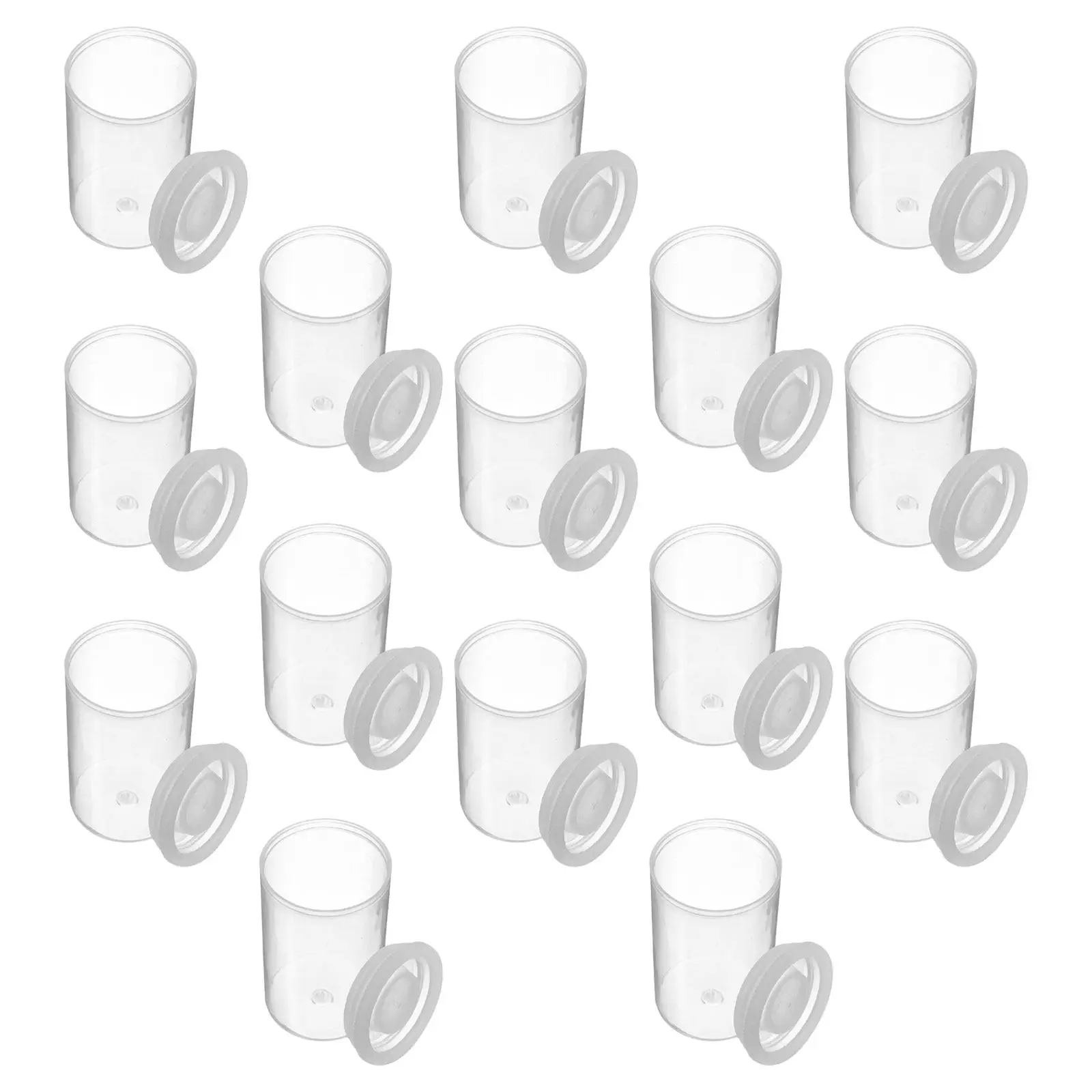 50Pcs 플라스틱 원형 튜브 리필 가능 보관 상자 보석 테이프 미끼용 투명 창이 있는 휴대용 필름 네거티브 케이스