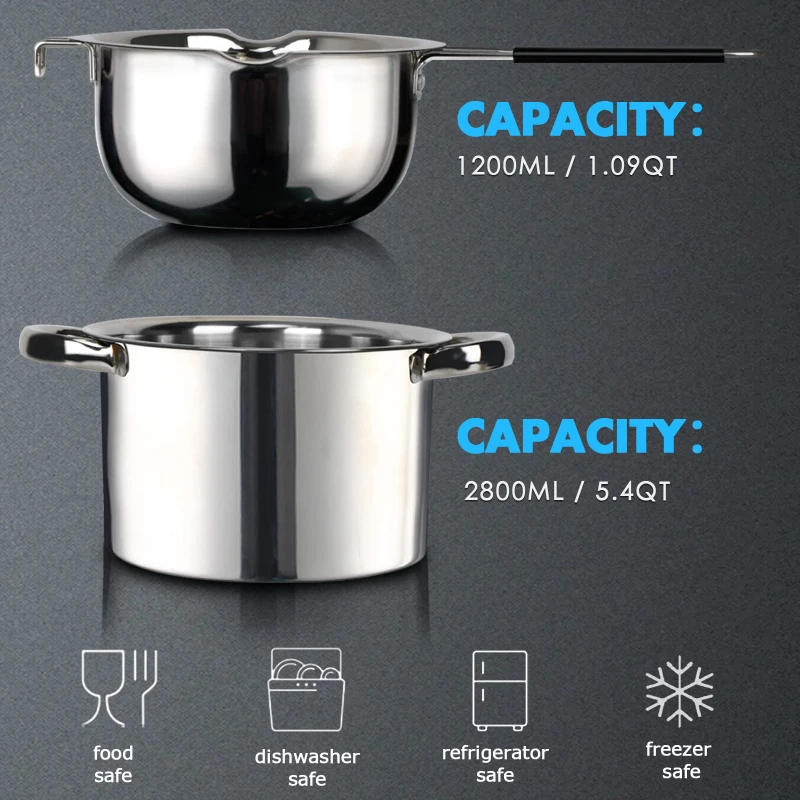 Candle Wax Melting Pot 1200ml with 2400ml Stainless Steel Pot for Melting Chocolate Candy Candle Soap Wax Making Kit candle making kit candle wax boiler melting pot candle making supplies