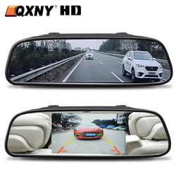 Car 4.3 inch Rearview Mirror Monitor for Vehicle Truck Van RV Lorry Parking Rear View Backup Camera LCD Color Display 2 Vedio
