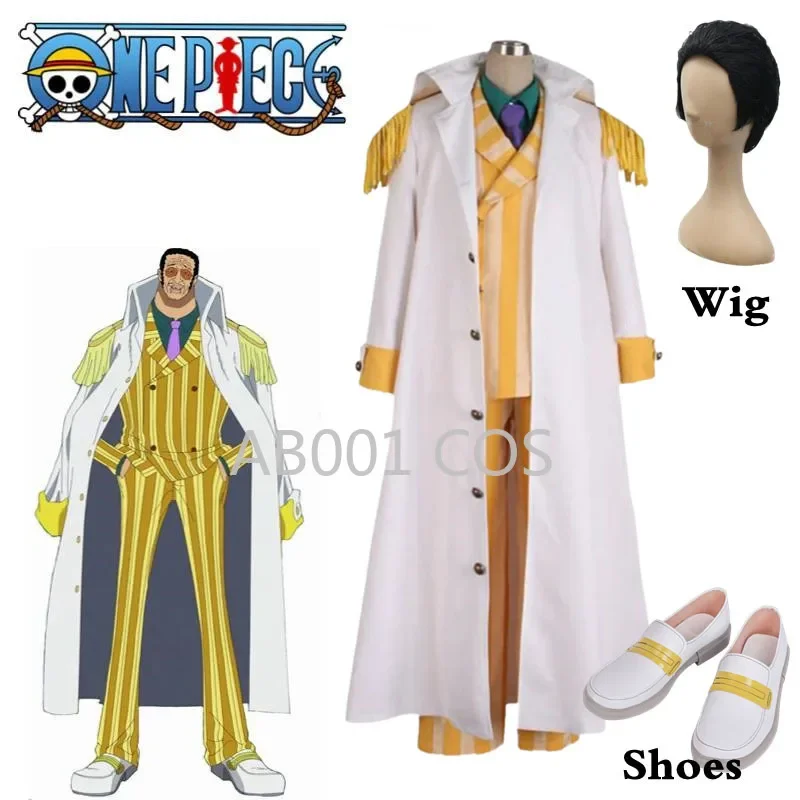 

Kizaru Taisho Borsalino Costume Cosplay Admiral Uniform Suit Set Outfit Halloween Hot Anime Clothes