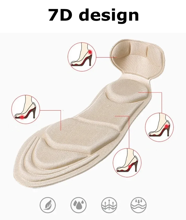 1 Pair of TPE material multi-color high heels women's insole comfortable breathable, sweat-absorbing,
