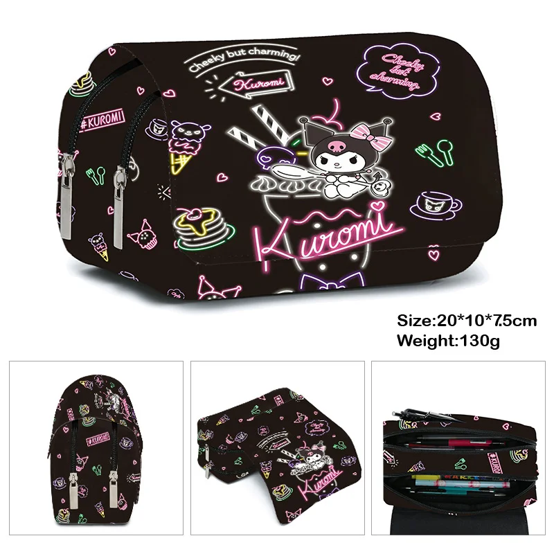 Schoolbag Students Kawaii Double-layer Pencil Bag Large-capacity Casual Backpack Cartoon Printing