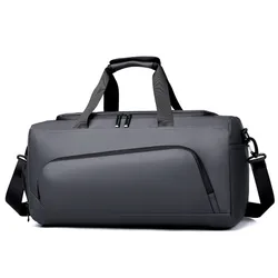 Deluxe Multi - Compartment Travel Duffel with Shoe Storage (Gray)