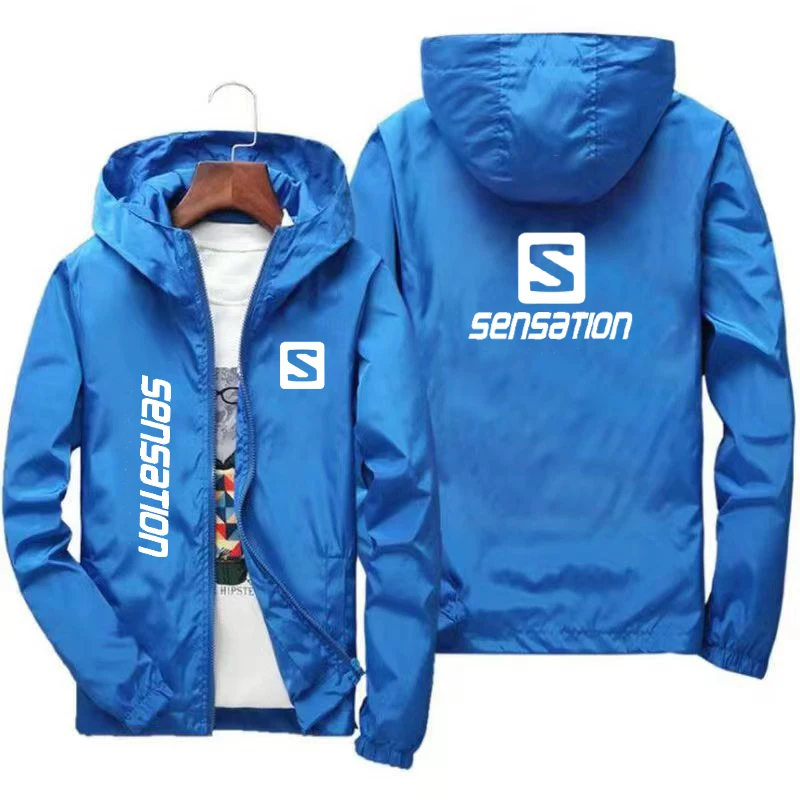 Men's Spring Autumn Windbreaker Hooded Waterproof Outdoor Sports Climbing Jacket Waterproof Fishing Jacket