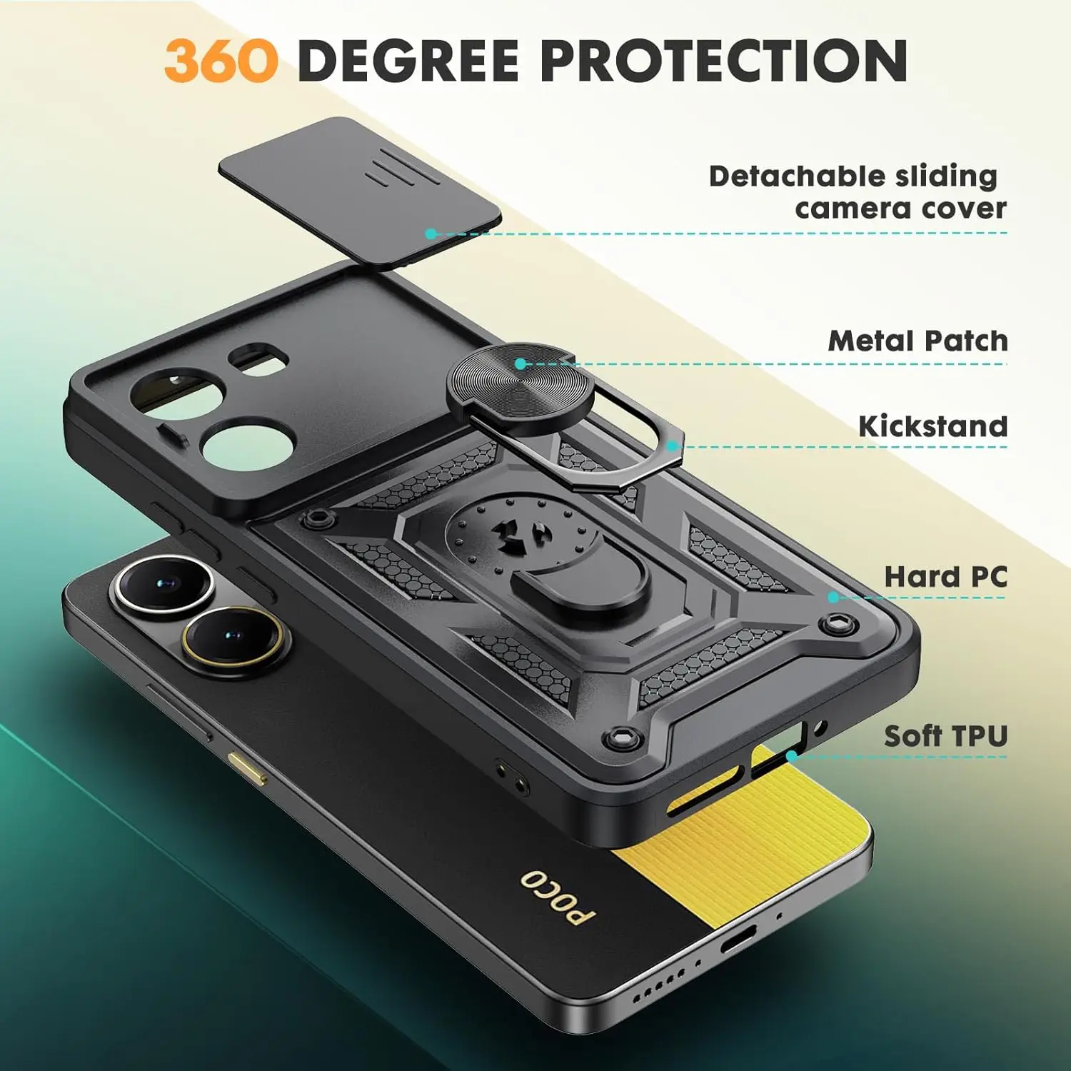 For Xiaomi 14T Pro 5G Case Magnetic Ring Armor Camera Lens Protect - View #10