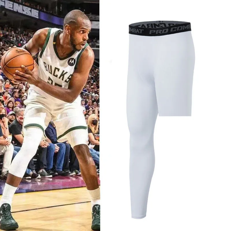 Men Compression Leggings Gym Sports Running Tights Quick Dry Elastic One Leg Ninth Pants Basketball Jogging Male Sportswear view 5