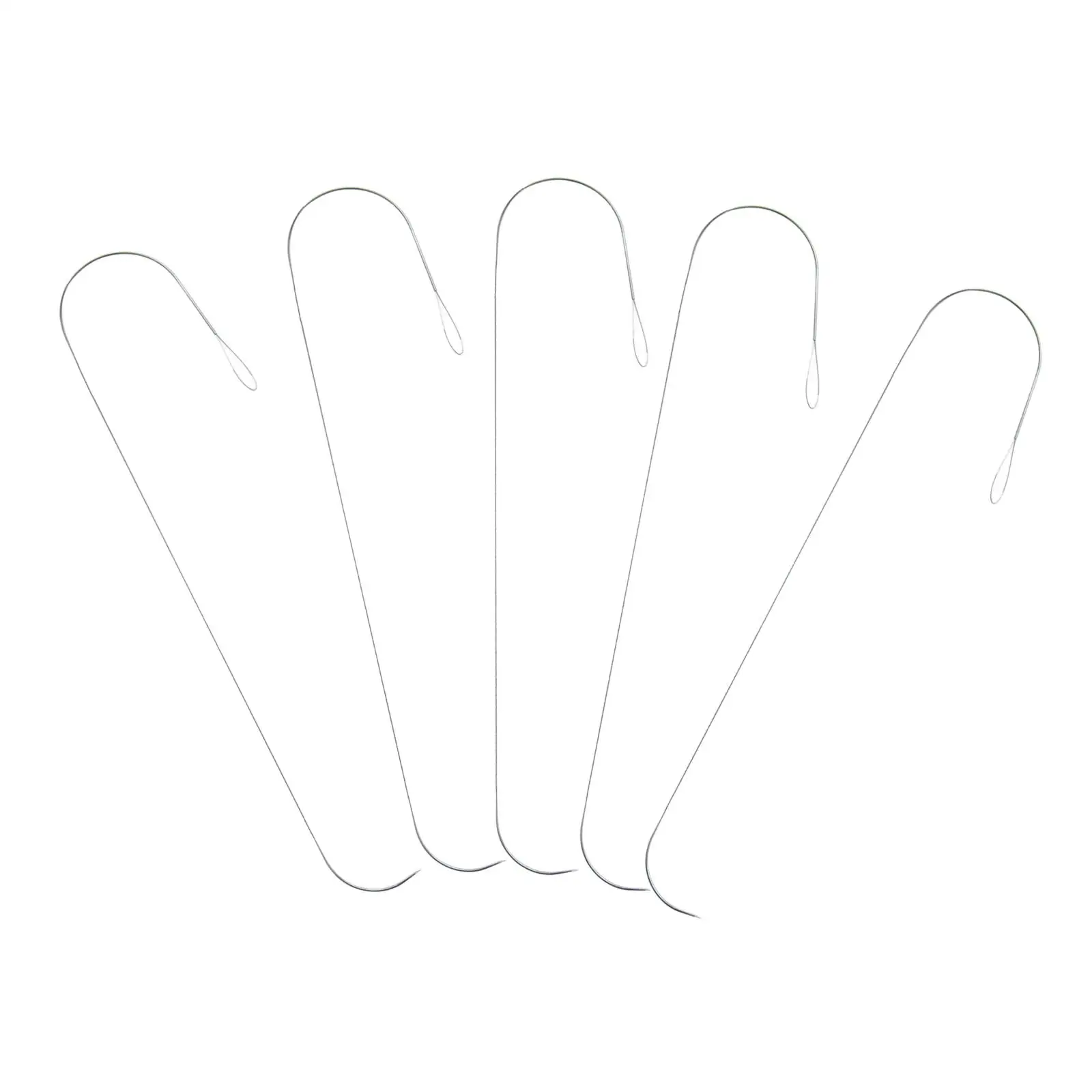 

5x Large Eye Curved Beading Needles Stainless Steel Needle for DIY Crafts