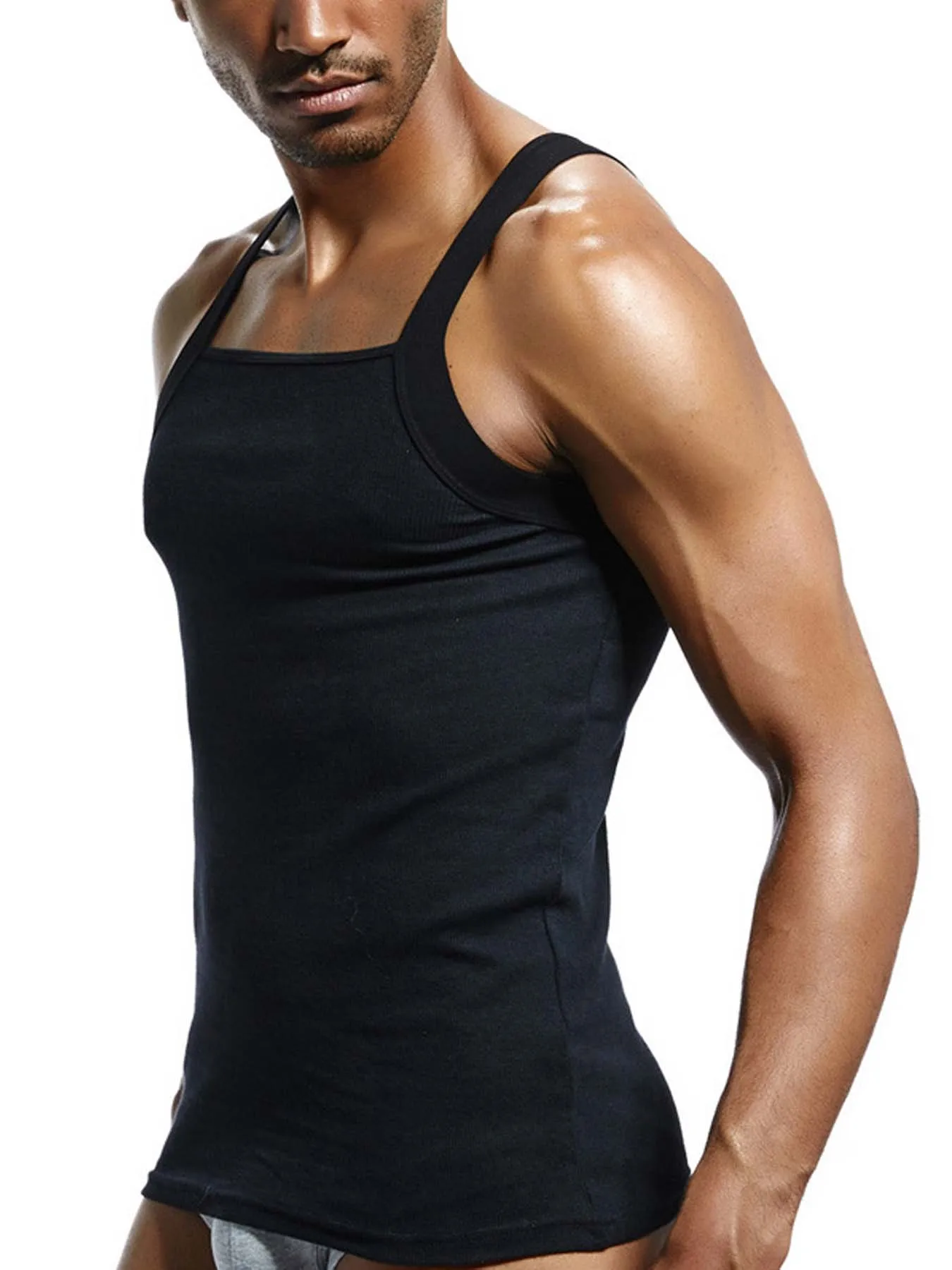 Herrenmode Weste Baumwolle Enges Tank Top Home Schlafen Einfarbig Sexy Asiatische Größe Lässig Ärmelloses Kleidungsstück Bodybuilding_voghion.com