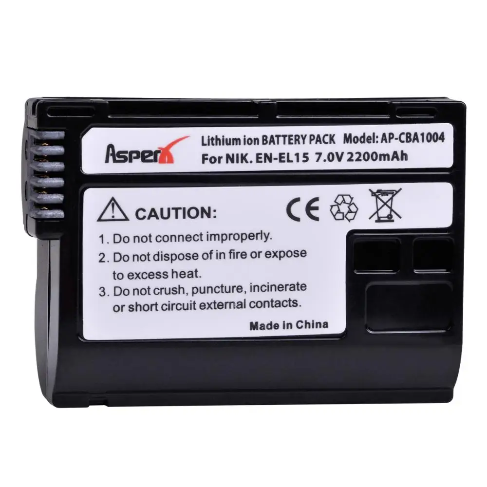 2200Mah En-El15 Enel15 Bateria En El15A El15 Batteria Per Nikon Z5 Z6 Z6 Ii D610 D750 D800 D810 D850 D7000 D7100 D7200 D7500