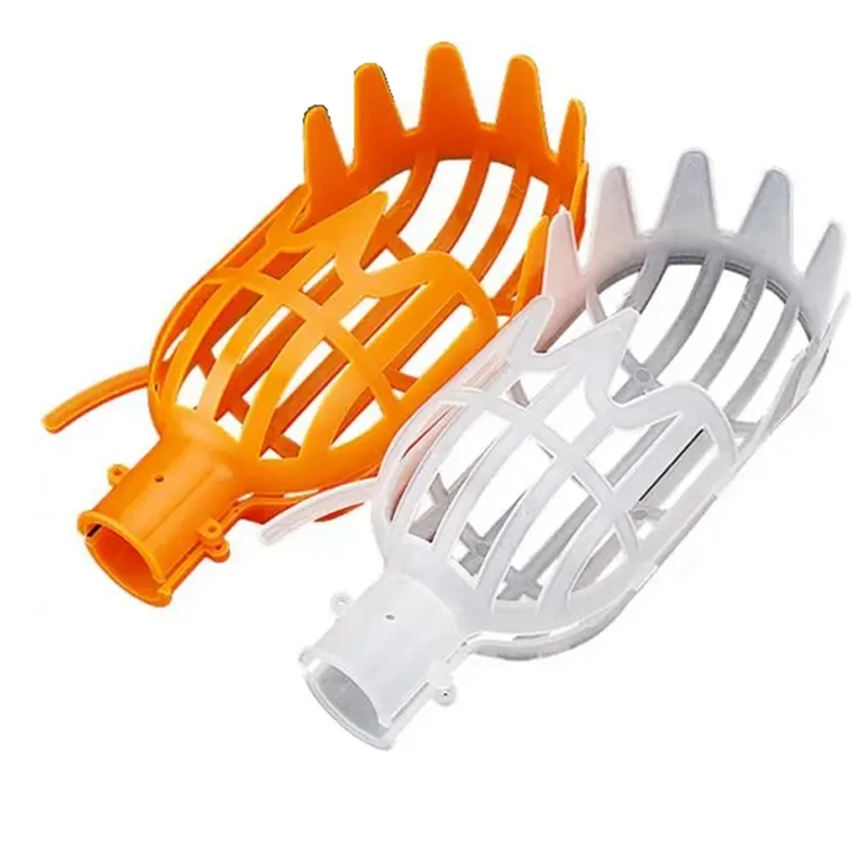 

2PCS Head Plastic Fruit Picking Tool Catcher Agricultural Bayberry Jujube Picking Supplies White&Yellow