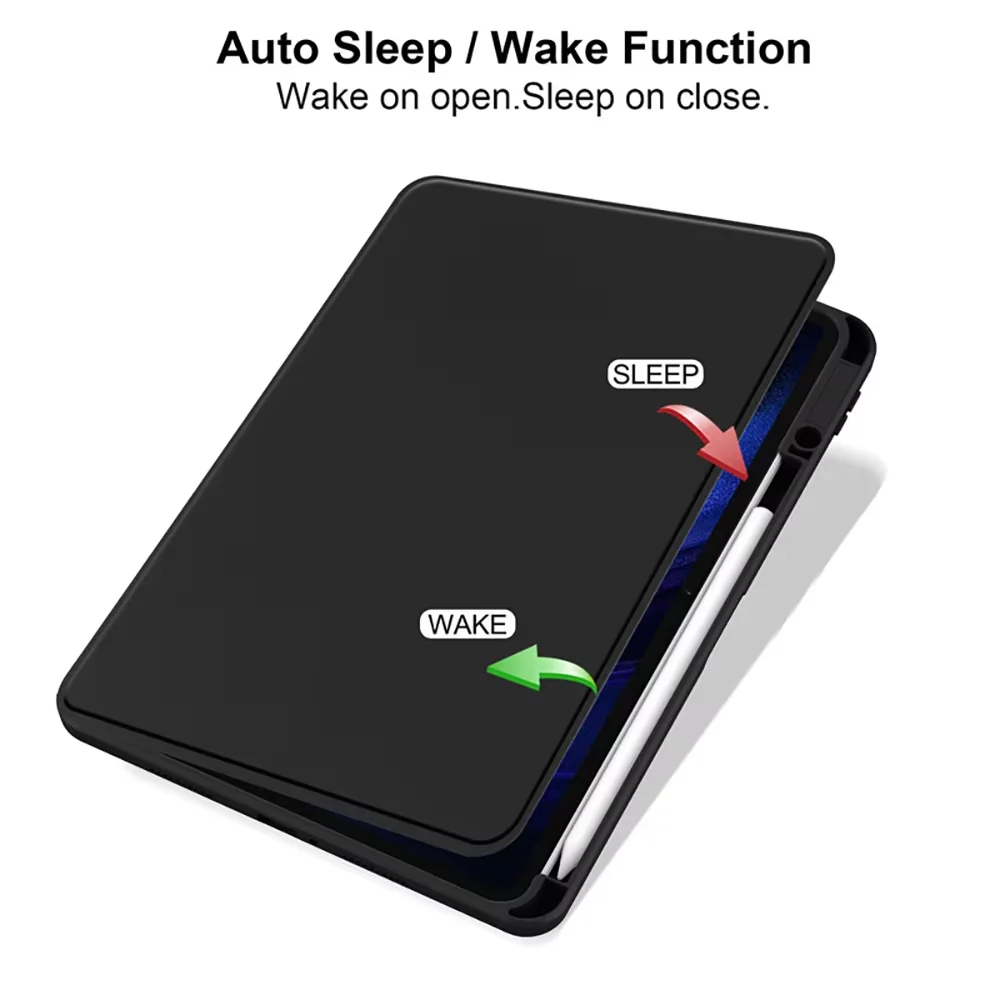 Transparent Acrylic Rotating Tablet Case with Pen Slot - Shockproof & Anti-Scratch Cover