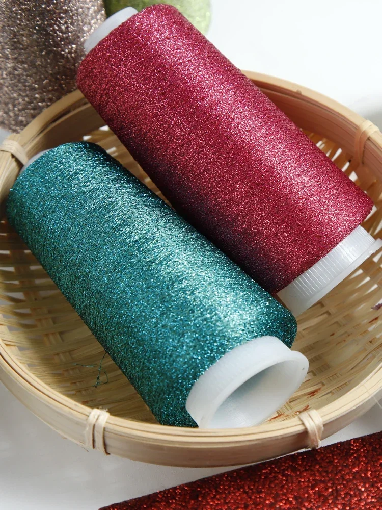 Shining Glitter Metallic Knitting Yarn,Fine Gold Silver Sparkle Sewing Thread for Knitting Crochet Sweater Shawl  Knited Yarn 3