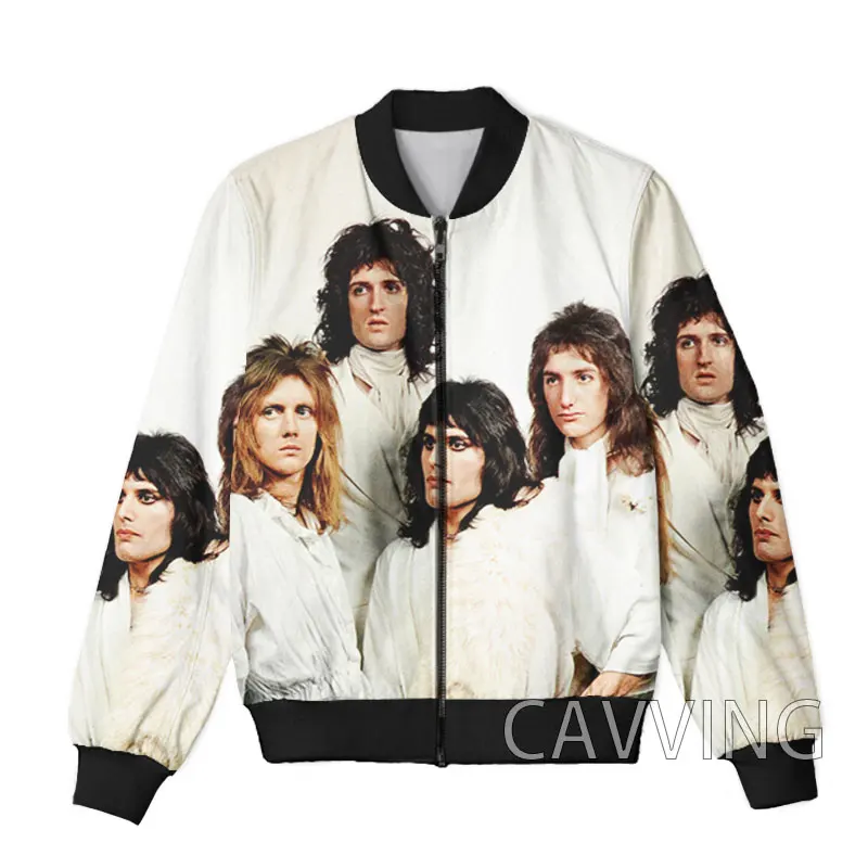 CAVVING 3D Printed  Queen Rock Band  Zipper Bomber Jackets Men Overcoat Mens Coat Zip Up Jackets for Women/Men 2