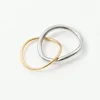 New Simple High End PVD Non Tarnish Double -layer Gold Silver Color Ring Stainless Steel Ring for Women 5
