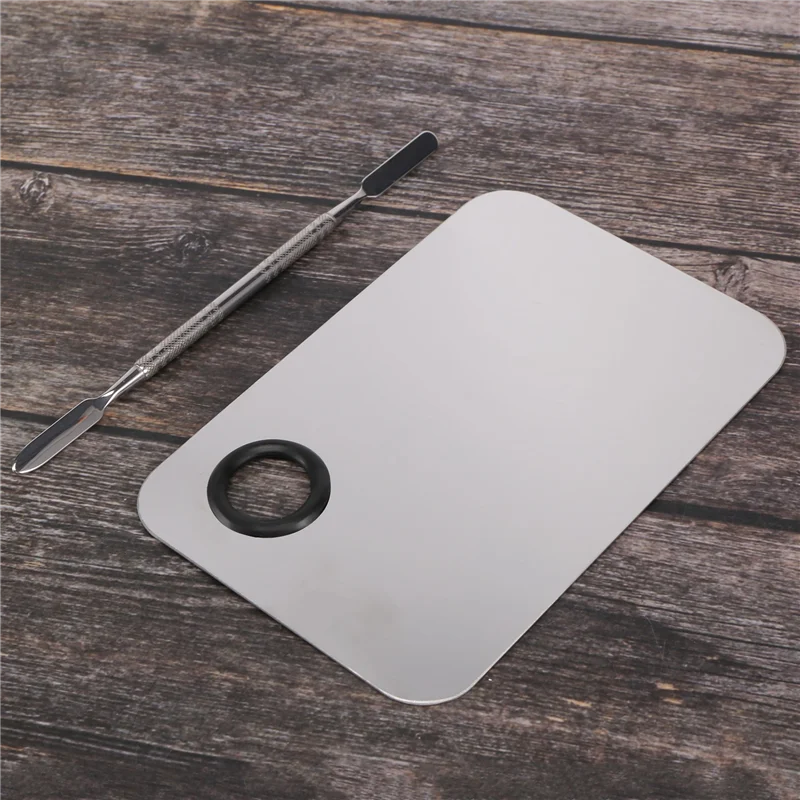 ABKR-전문 메이크업 팔레트 트레이 혼합 메이크업 스테인레스 스틸 리퀴드 파운데이션 팔레트 수채화 아트 메이크업 도구