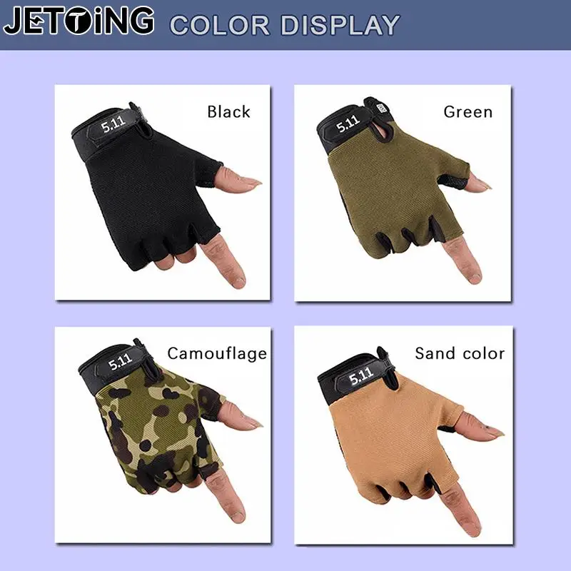 Shooting Fingerless Gloves Half Finger Men Tactical Gloves Anti-Slip Outdoor Sports Bicycle Riding Fitness Gloves 3