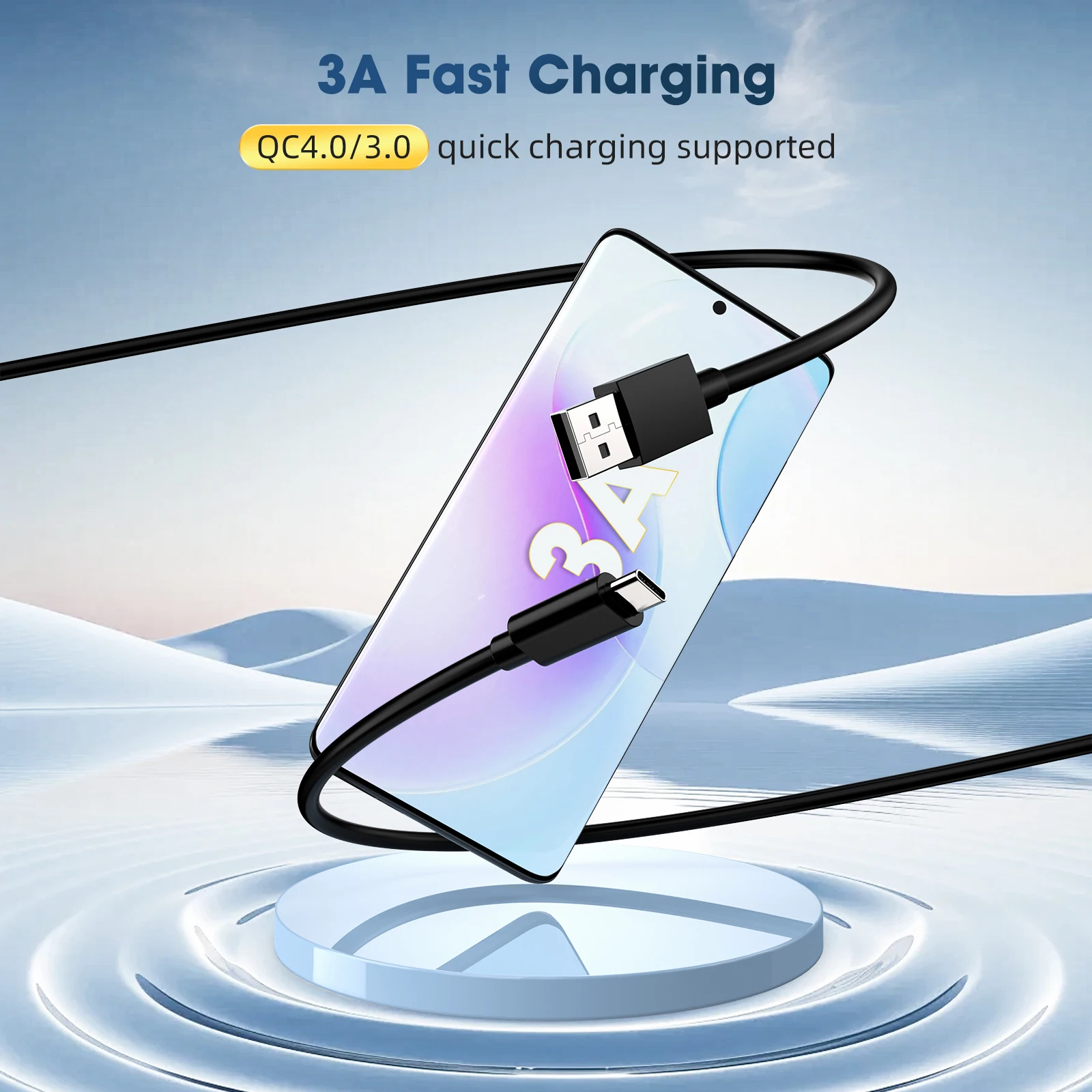 PVC USB3.2 데이터 케이블 10Gbps 고속 하드 드라이브 전송 케이블 회전식 유형-c 충전 케이블 3A60w 고속 충전 케이블