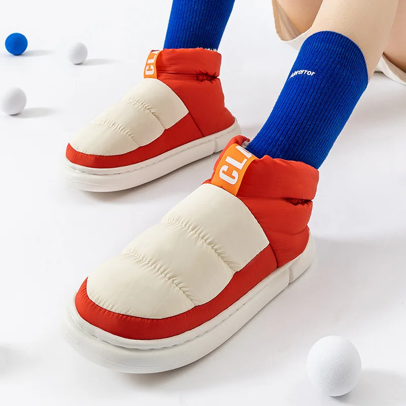 Comwarm Fur Snow Boots For Women Fashion Thick Platform Winter Boots Plush Cotton Shoe Indoor Outdoor Waterproof Warm Home Boots