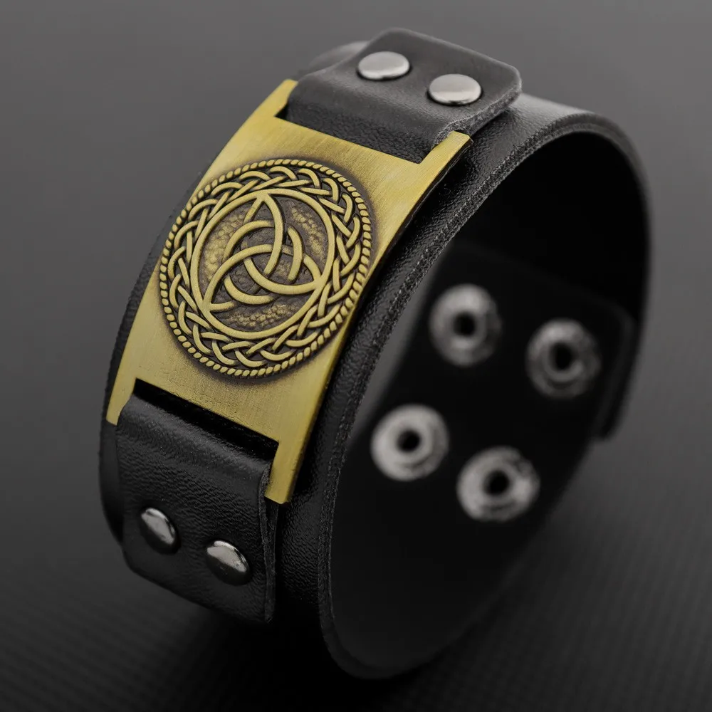 Vintage Viking Rune Celtic Knot Bracelet Charming Men Leather Bracelet Fashion Hip Hop Punk Jewelry Accessories Party Gift leather bracelet leather bracelets