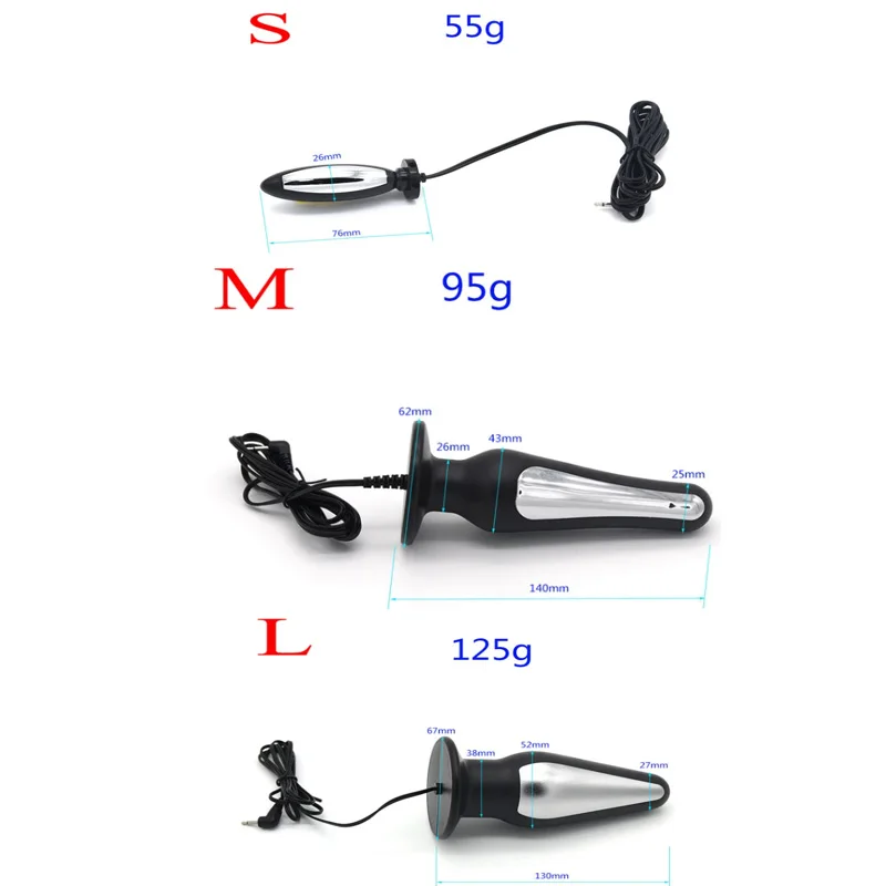 Electric Shock Anal Butt Plug BDSM Electric Stimulation Nipple Clamp Labia Clamp Prostate Massage Couple Sex Medical Themed Toy electro sex toys electric sex toys