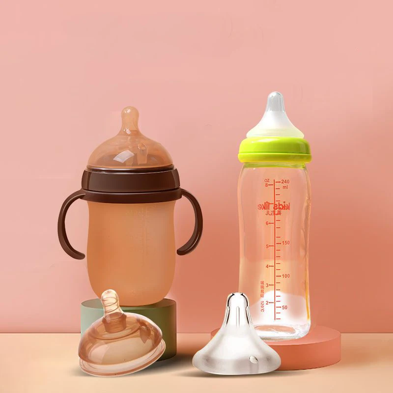 Silicone Gel Wide Mouth Baby Infant Kid Teether Care Milk Feeding Bottle Pacifier Teat Breast Nipple Round 1pcs silicone pacifier,silicone teether,silicone nipple shield,bottle accessories