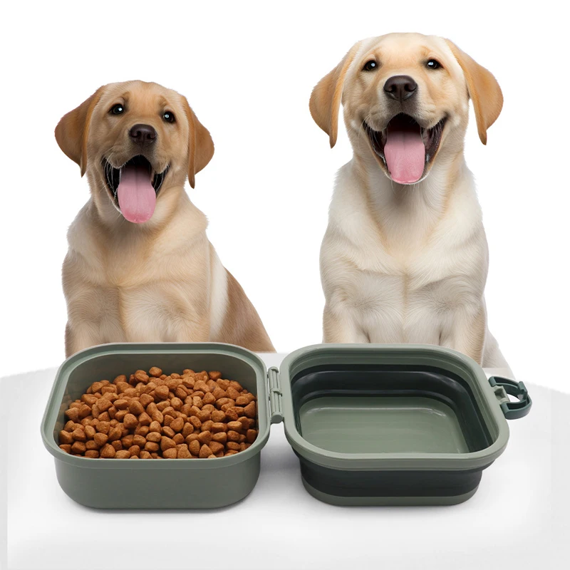 Portable Thickened Folding Pet Double Bowls Tableware Travel Dog Feeder Bowls 2-in-1 Pet Outdoor Travel Supplies Portable Thickened Folding Pet Double Bowls Tableware Travel Dog Feeder Bowls 2-in-1 Pet Outdoor Travel Supplies