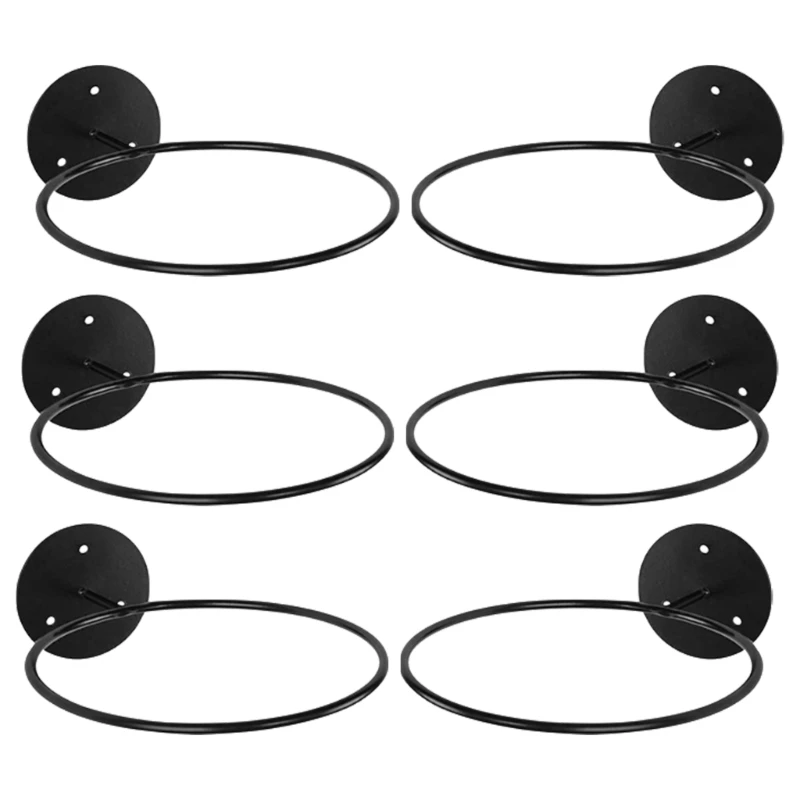 

6Pcs Football Wall Mount Ball Stand Wall Mounted Metal Ball Rack for Basketball Soccer Volleyball Wall Storage Display