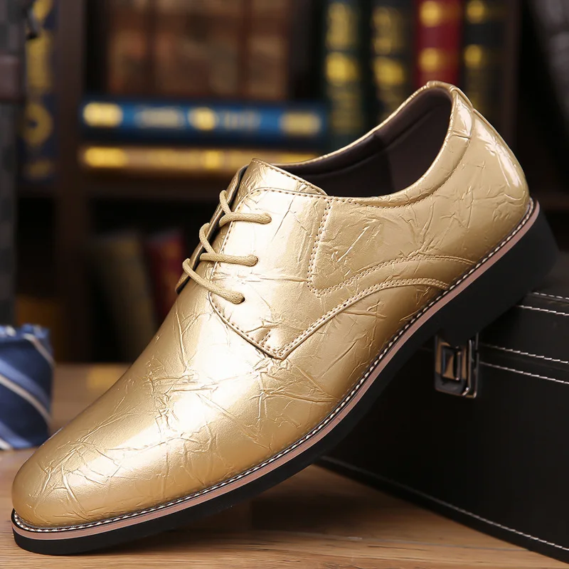 2025 New Fashion Big Size Men's Shoes Pointy Lace-up Multicolor Wedding Business Party Banquet Office Dress Shoes for Men 3
