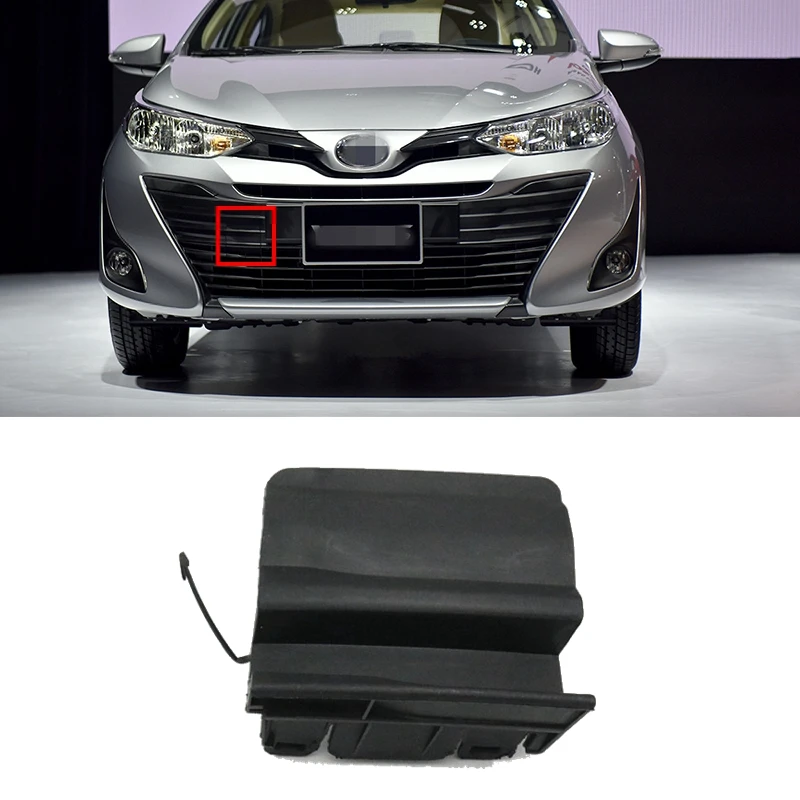 For Toyota Vios Yaris Sedan 2018 2019 Front Bumper Towing Hook Cover Lid Trailer Cap Shell
