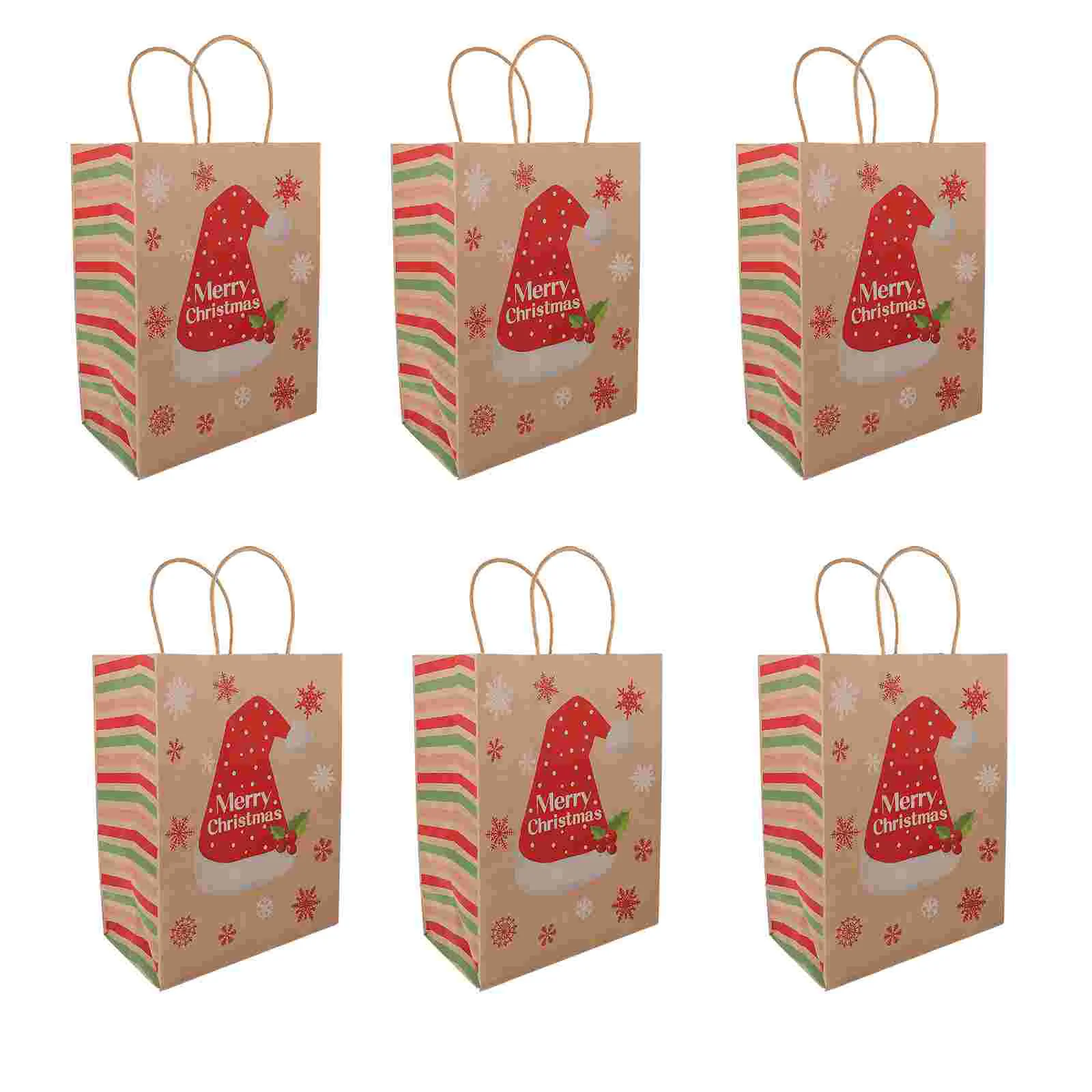 

16 Pcs Gift Bags Large Christmas Tote Kraft Paper Party Candy with Handles Bouquet Festival