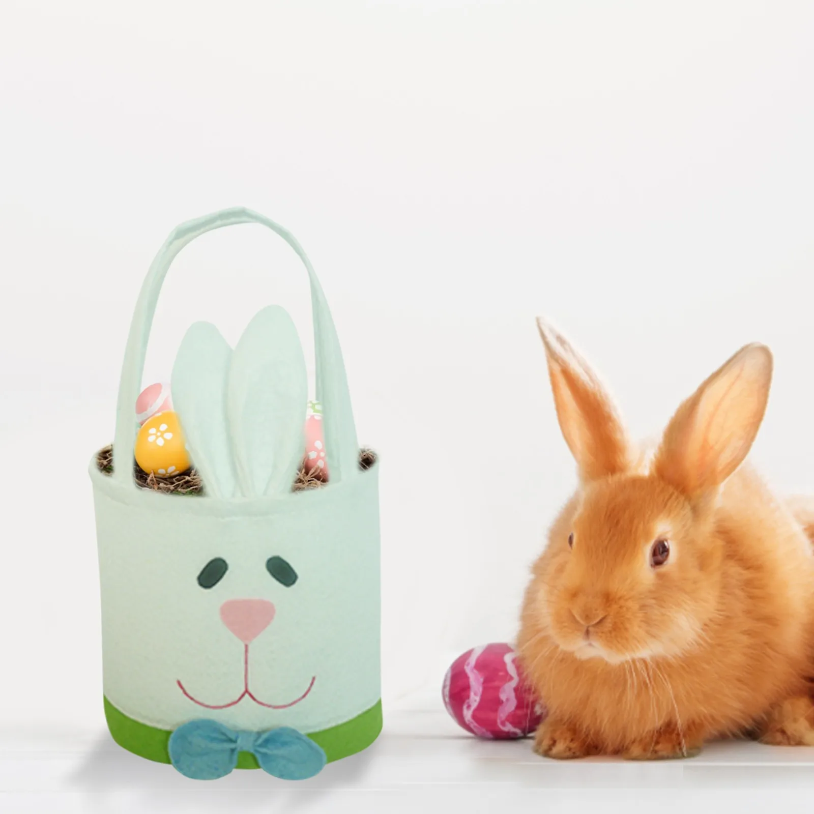Supplies Rabbit Decor Non-Woven Kids Easter Egg Storage Bucket Bunny Basket Easter Party Wedding Holiday Banquet Anniversary