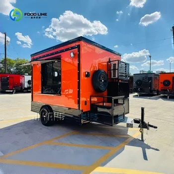 USA Approved Custom Food Truck Trailer Mobile Kitchen Ice Cream Coffee Cart Street Vendor Concession Trailer Full Kitchen 1