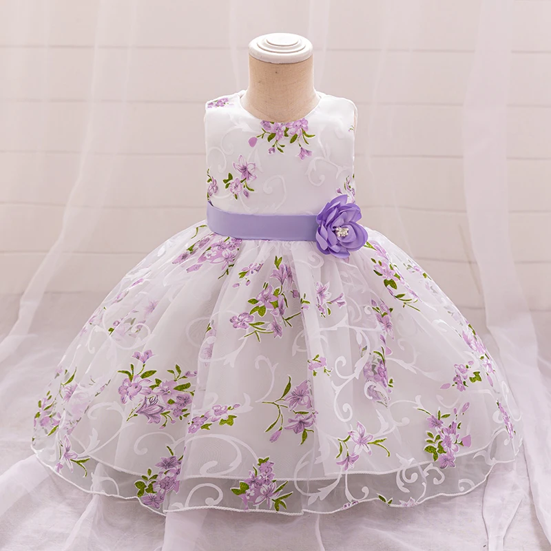 Summer Kids Dresses For Girls Clothing Flower Toddler Girl Dress Pink Birthday Princess Dress Party Wedding 2 3 Year