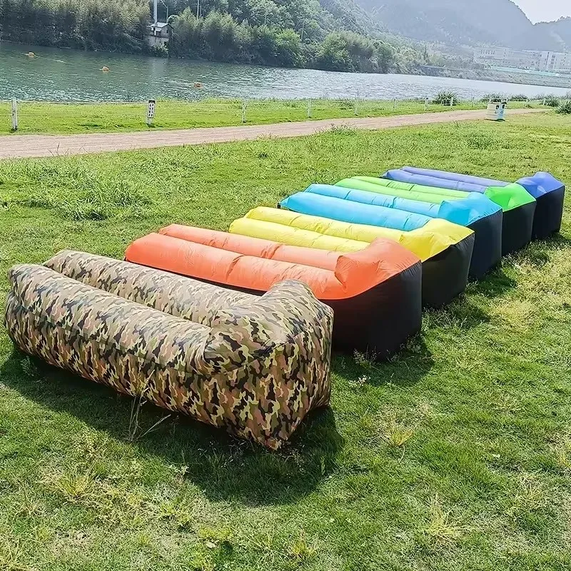 Outdoor Inflatable Lounge Chair Portable Camping Air Bag Sofa Bed Sleeping Bag Inflatable Lazy Lounge Chair Camping Supplies inflatable mattress,camping mattress