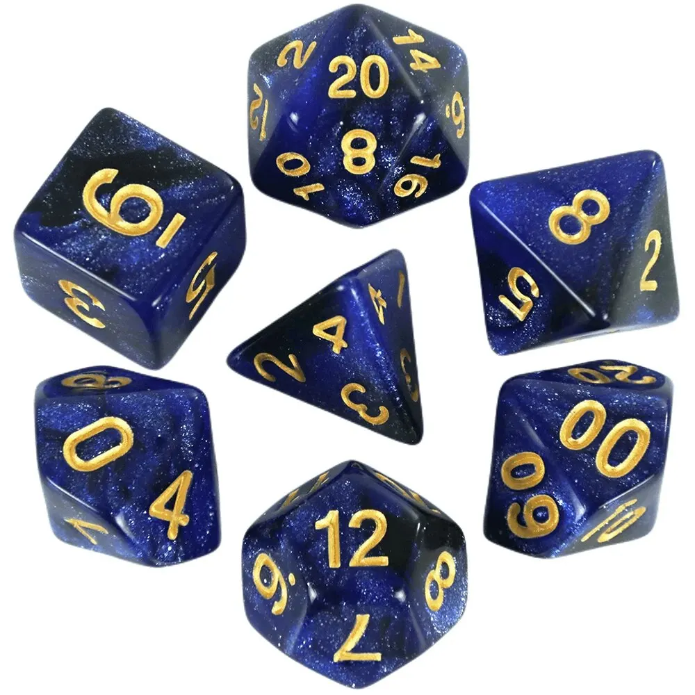 Dice Set Board Games Roll Dice Galaxy Theme Polyhedral Set Amazing Colourful Universe Effect For DND Accessories dice set