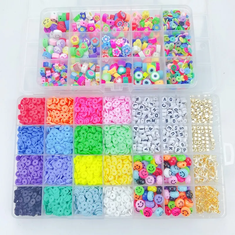 360PCS Fruit Flower Polymer Clay Beads, Cute Smiling Heart Mushroom Clay  Beads Charms for Jewelry Necklace Earring Making, DIY Bracelet Making Kit