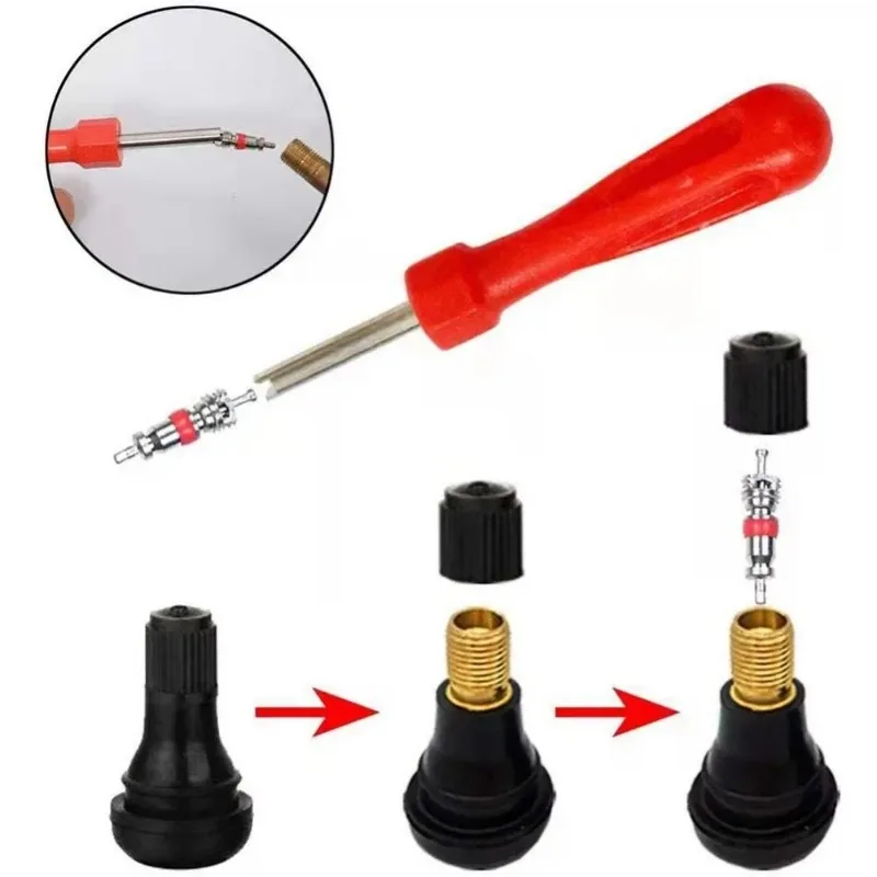 Tire Valve Core Removal Tool - Multifunctional Wrench & Screwdriver