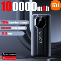 Xiaomi 100000mAh 120W Power Bank Super Fast Charging Battery High Capacity Digital Display Power Bank For iPhone Samsung Huawei 1
