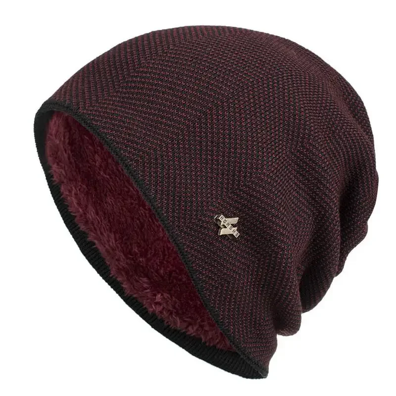 Unisex Winter Hat Simple Style Thick Knitted Outdoor Sports Ski Beanie Men & Women