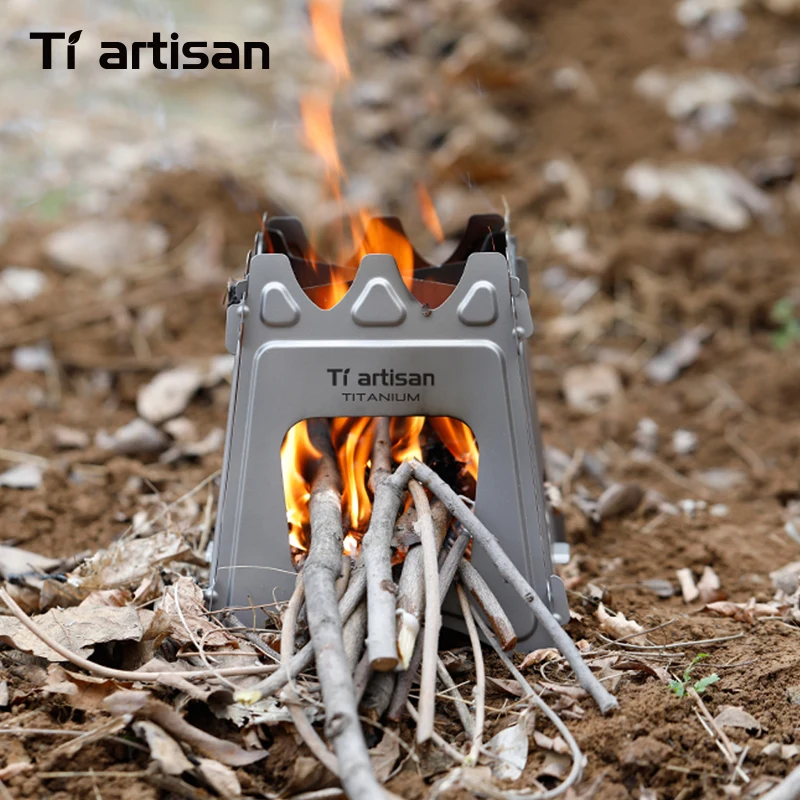 Tiartisan Titanium Outdoor Foldable Wood Stove Tiartisan Titanium Outdoor Foldable Wood Stove Camping Gear