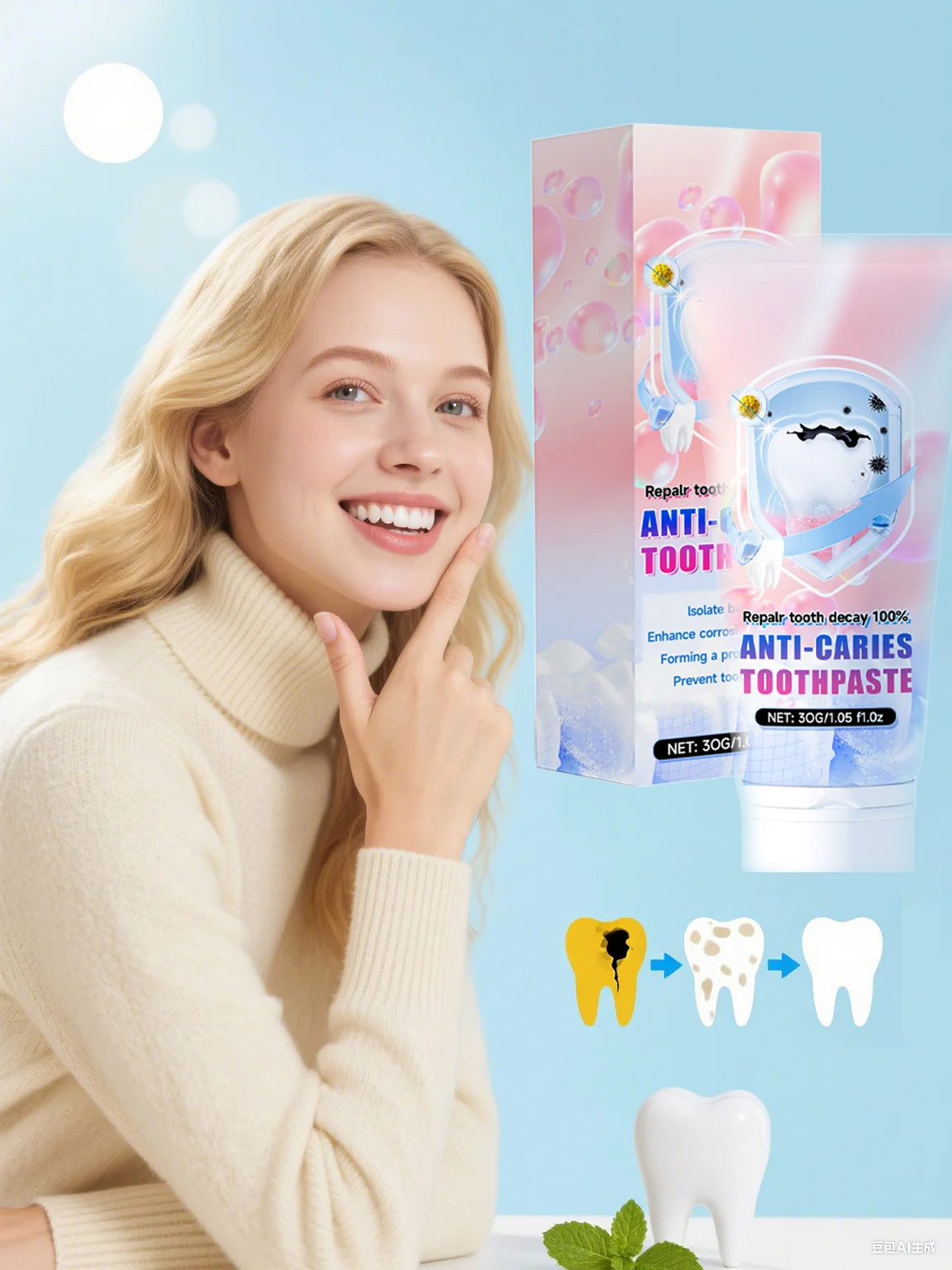Oral Toothpaste Effectively Removes Yellow Teeth  Long-lasting Fresh Breath Gentle Oral Care Toothpaste - 3