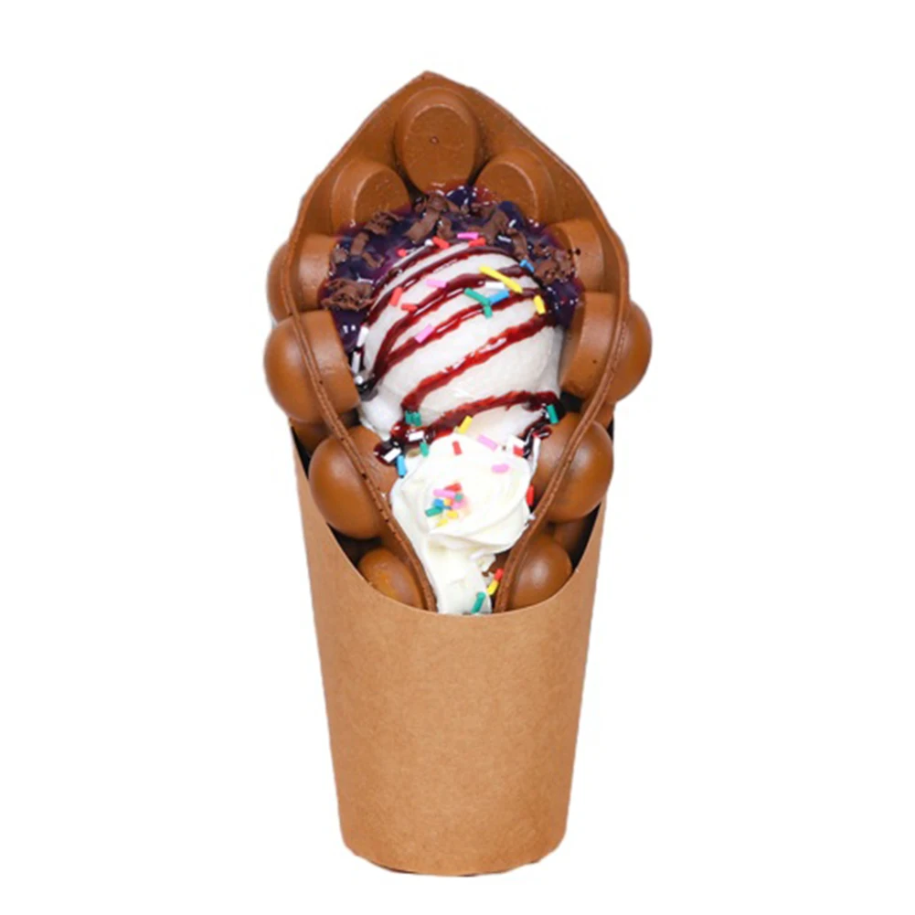 1 Pz Simulazione Uovo Waffle Modello Display Prop Cibo Finto Gelato Eggettes Puff Egg Bubble Waffle Modello Window Display Decor