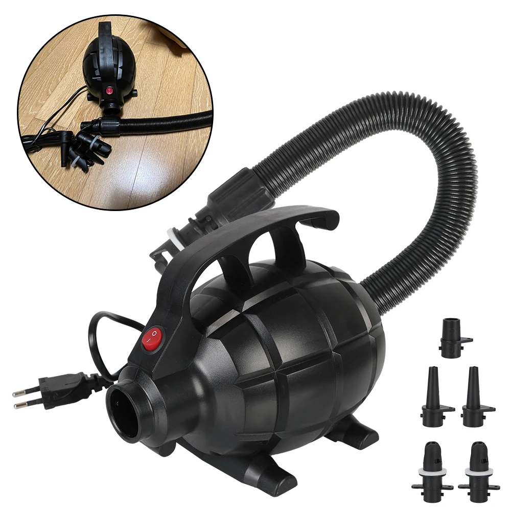 ปั๊มลมไฟฟ้าแบบพกพา600W แผ่นรองลมคอมเพรสเซอร์เตียงลมแบบยุโรป/สหรัฐปลั๊กอากาศเครื่องมือเป่าลมใช้ในบ้านแคมป์ปิ้งเครื่องมืออเนกประสงค์ 1