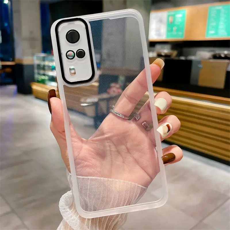 Luxury Soft Bumper Clear Back Cover, Compatible with Select Vivo Models