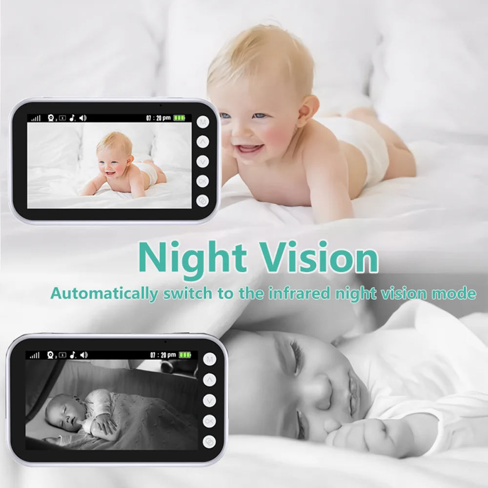 4.3 Cal niania elektroniczna Baby Monitor z kamera bezprzewodowa wideo o długi na baterie 2000mAh i interkomu Audio do noktowizora dla dzieci